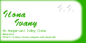 ilona ivany business card